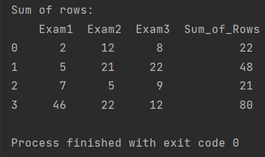 how to calculate sum of rows