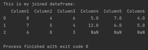 how to left join dataframe on index