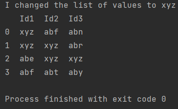 how to replace list of values